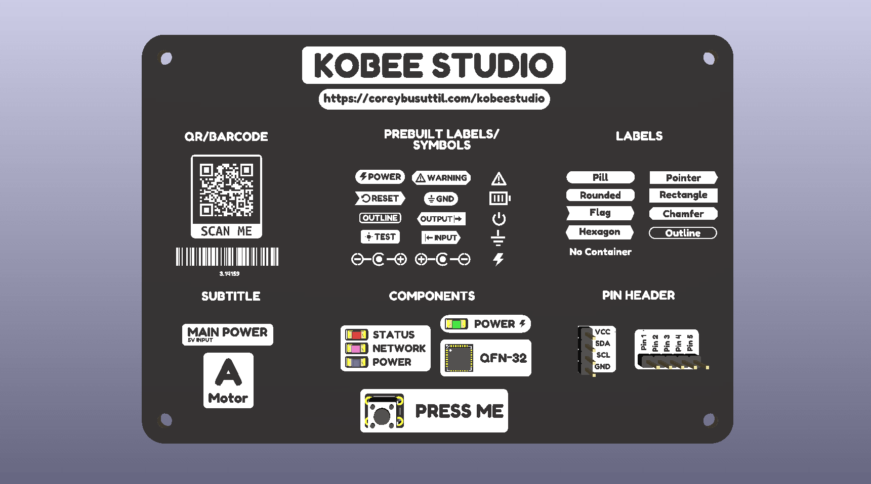 Kobee Studio showcase board