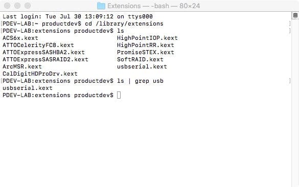 MAC Check for CH340 driver