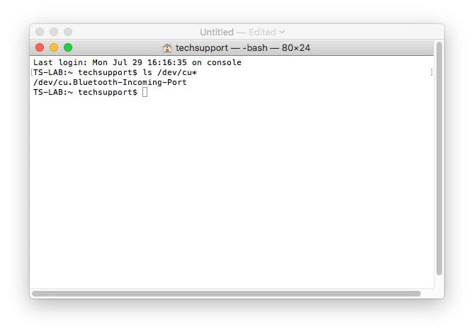 Mac COM ports in Terminal