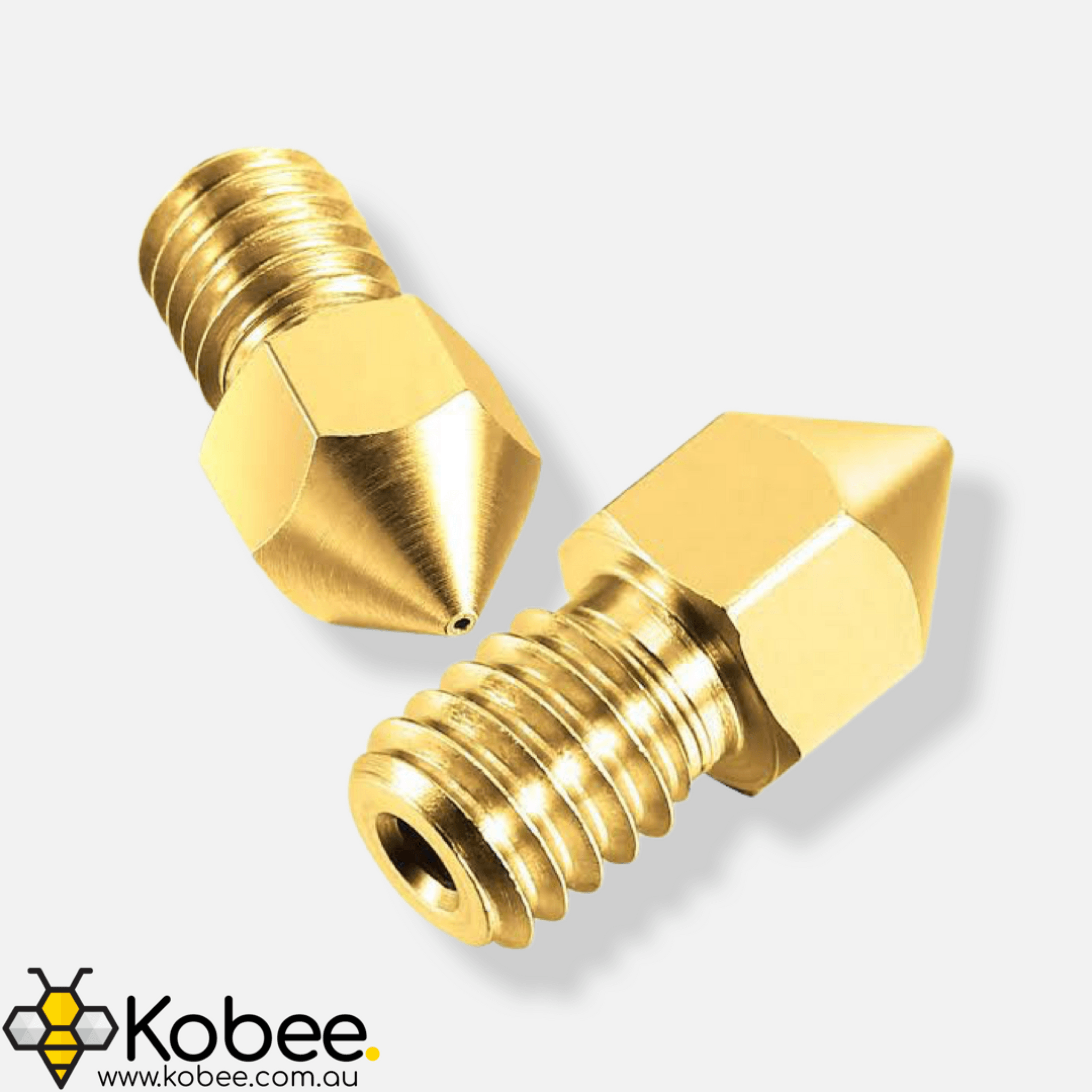 Brass MK8 nozzle thread and tip detail for 1.75 mm filament
