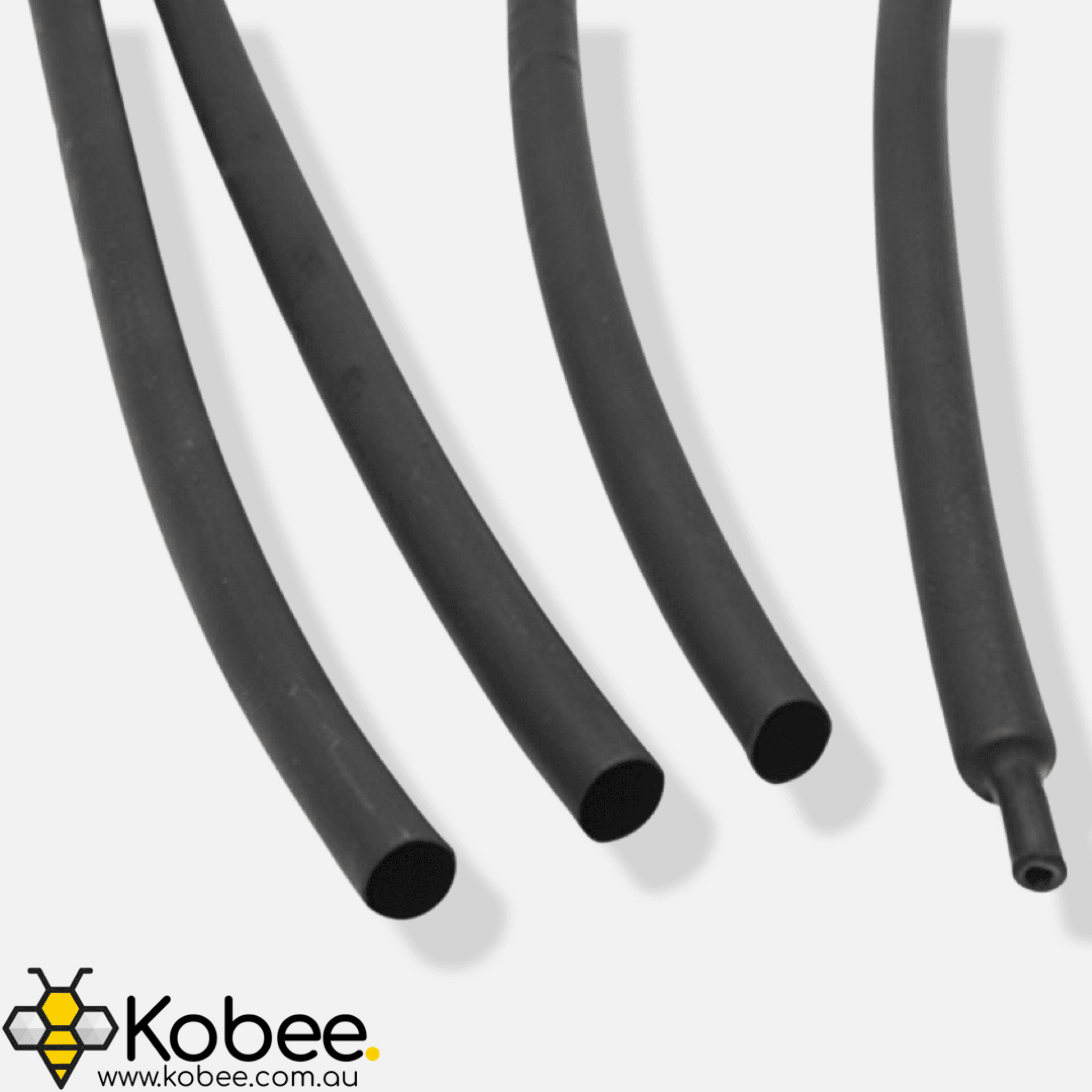 Flexible polyolefin heat shrink tubing cut to length for cable protection
